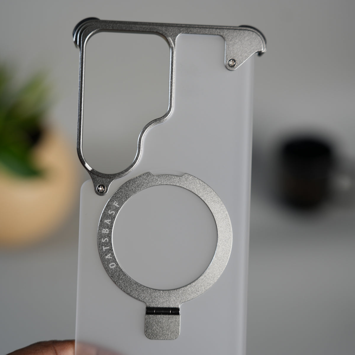Samsung Galaxy S26 Ultra Frosted Frameless Metal Kickstand Case