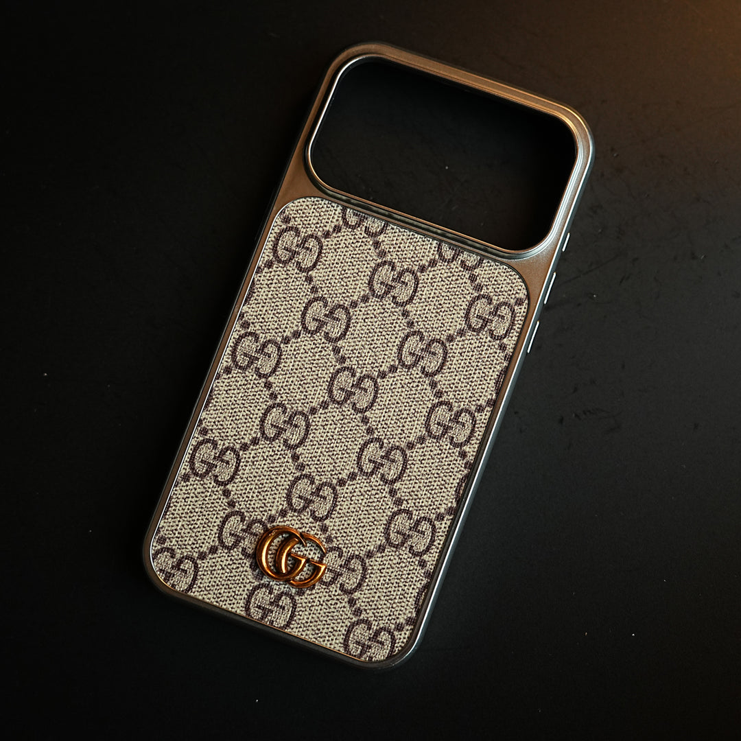 Luxury Woven Pattern Case for iPhone 17 Pro Max | Metallic Frame Protective Cover