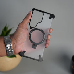 Samsung Galaxy S26 Ultra Frosted Frameless Metal Kickstand Case