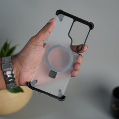 Samsung Galaxy S26 Ultra Frosted Frameless Metal Kickstand Case
