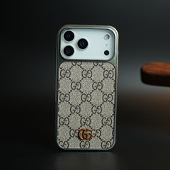 Luxury Woven Pattern Case for iPhone 17 Pro Max | Metallic Frame Protective Cover