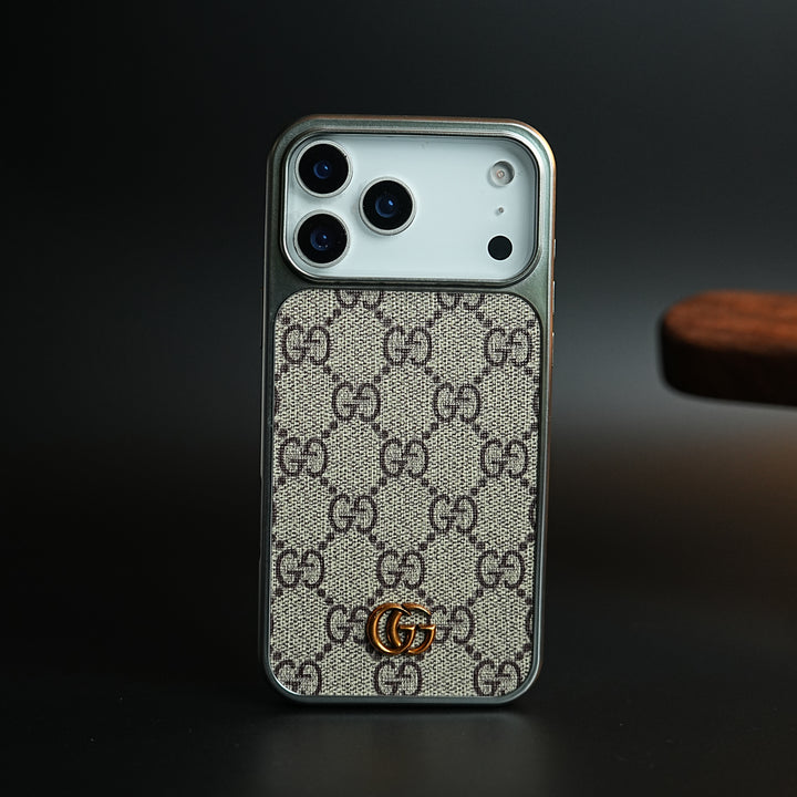 Luxury Woven Pattern Case for iPhone 17 Pro Max | Metallic Frame Protective Cover