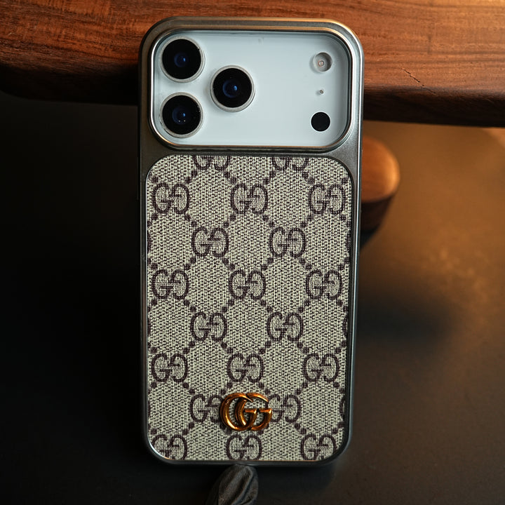 Luxury Woven Pattern Case for iPhone 17 Pro Max | Metallic Frame Protective Cover