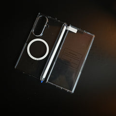 Galaxy Z Fold 8 Ultra Crystal Clear Magnetic Ring Case with Front Screen Protection