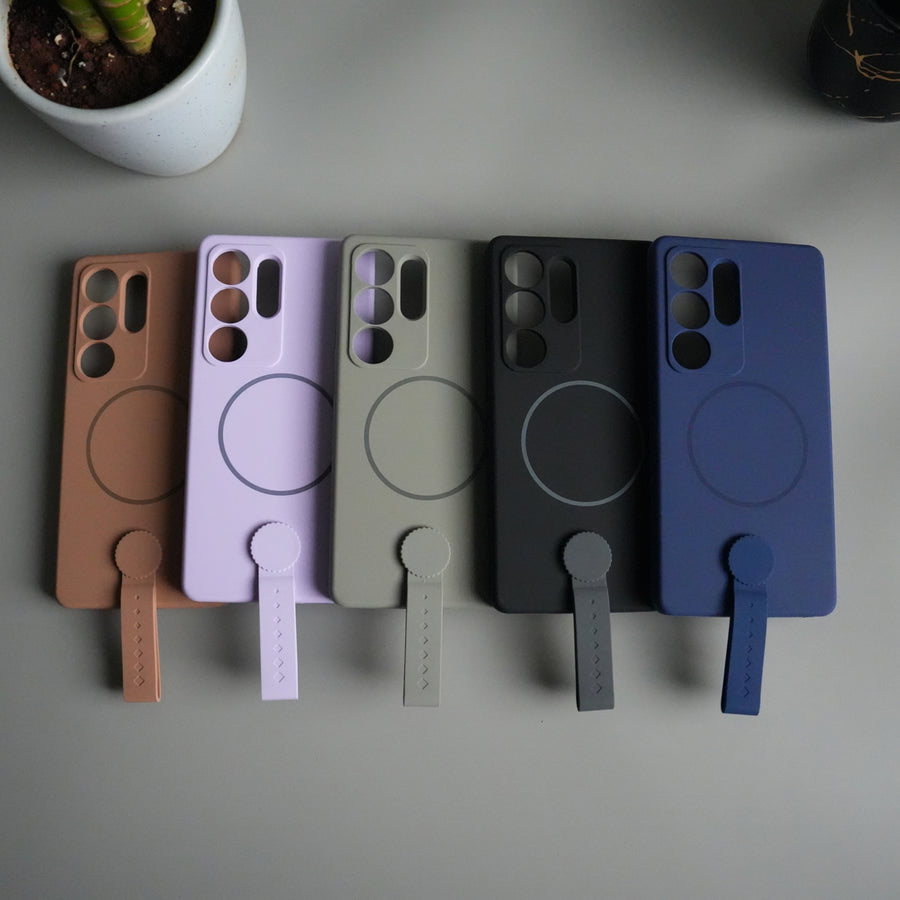 Galaxy S26 Ultra Silicone Case | Magnetic Ring | Silicone Grip Strap Cover