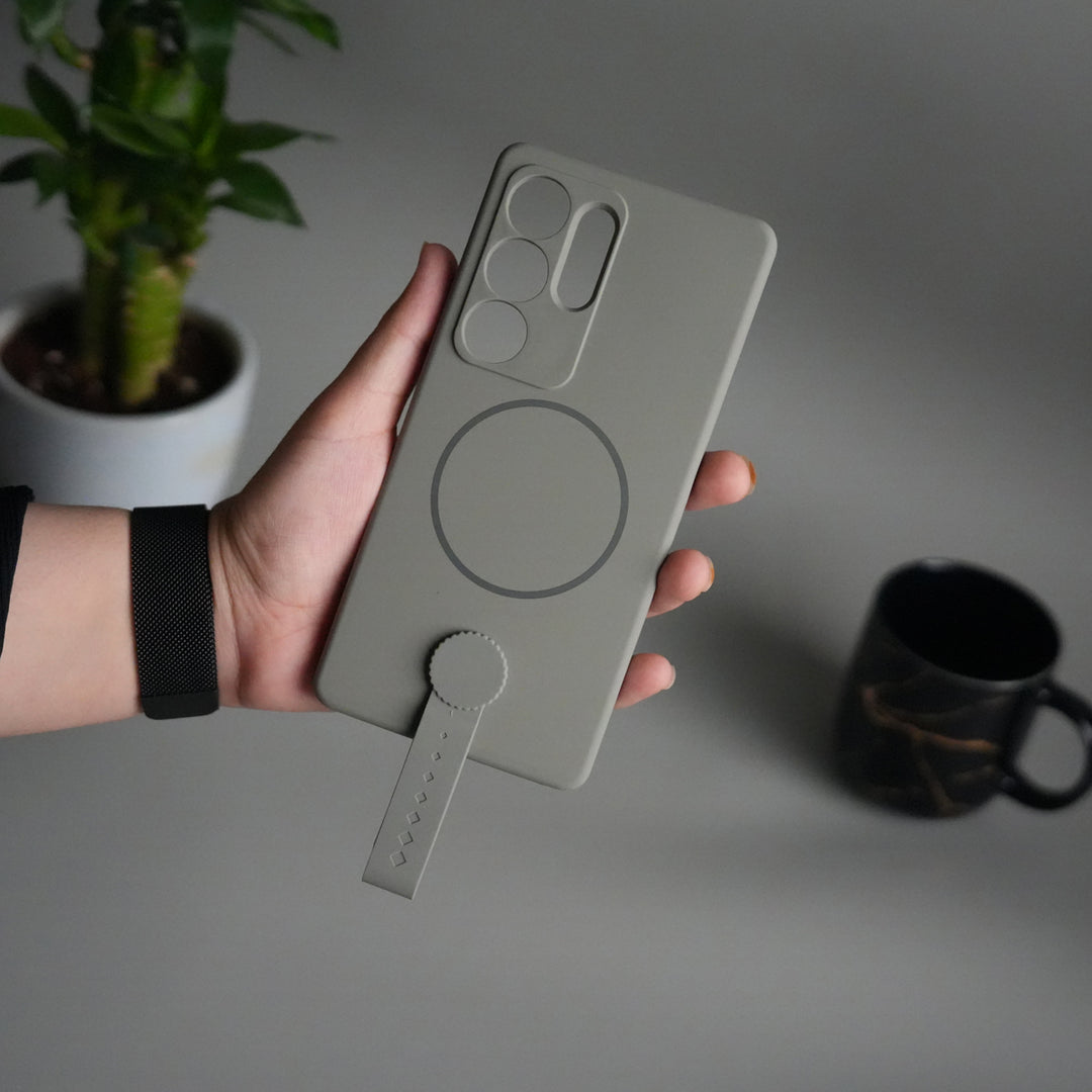 Galaxy S24 Ultra Silicone Case | Magnetic Ring | Silicone Grip Strap Cover