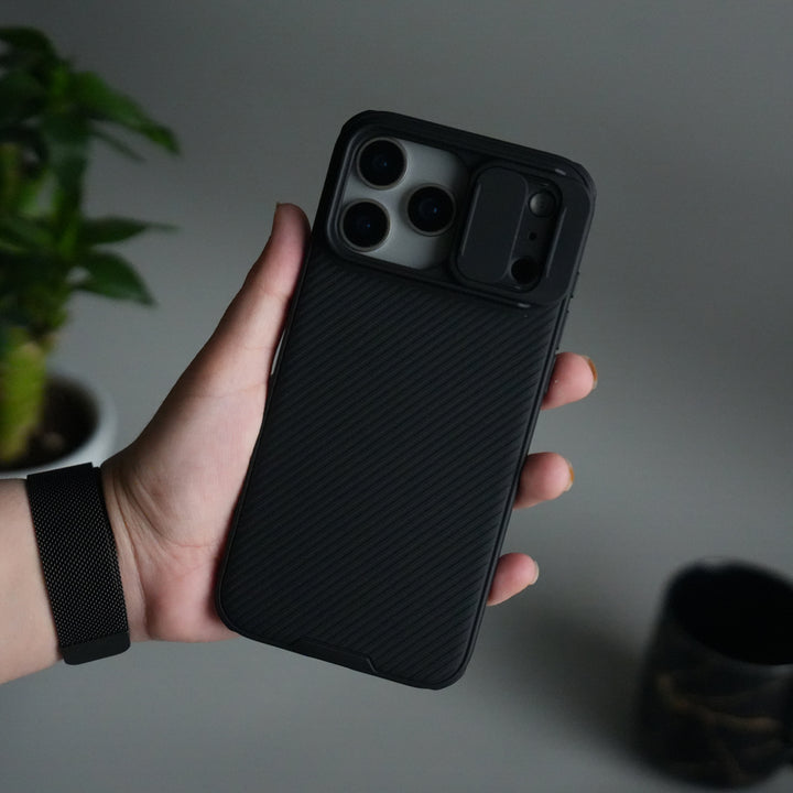 Nillkin iPhone 17 Pro Max Camera Shutter Case | Slim Shockproof Privacy Cover with Lens Protection
