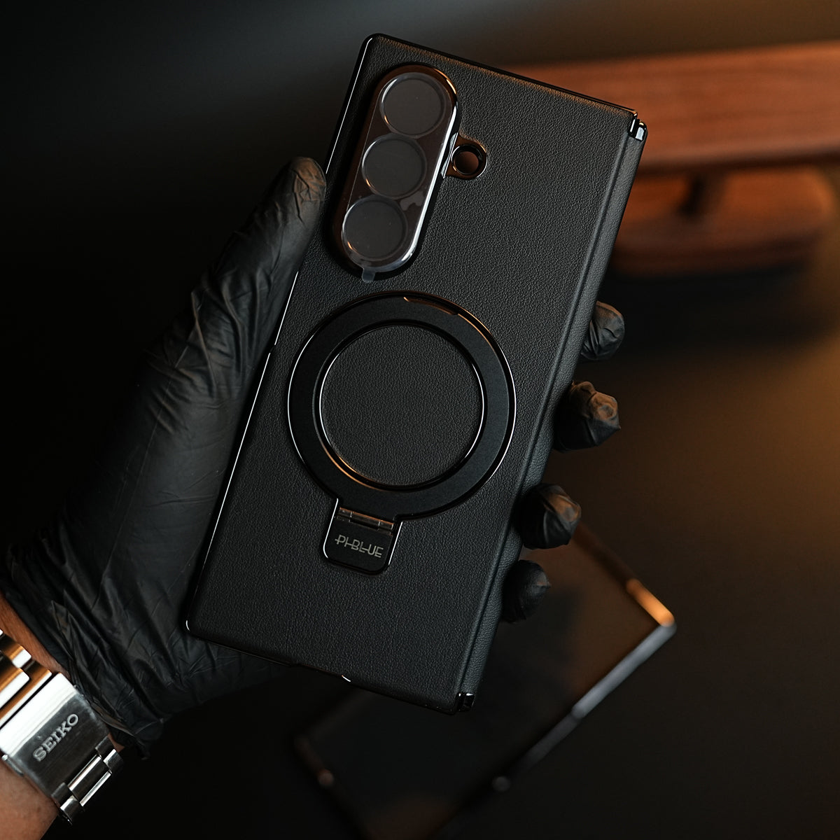 Leather Texture Case for Samsung Galaxy Z Fold 8 Ultra | Ring Stand & Screen Protector