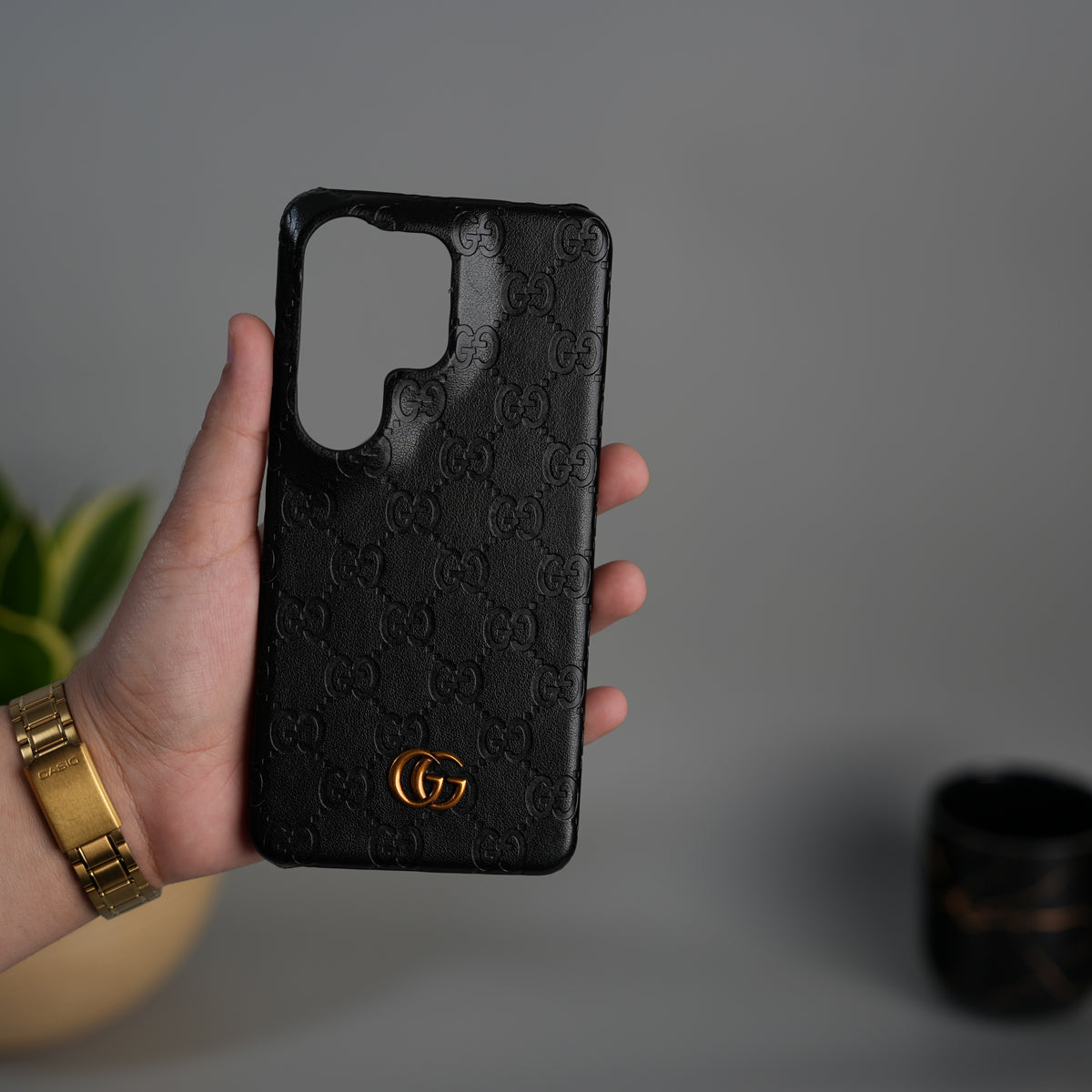 Galaxy S26 Ultra Luxury GG Fashion Leather Brand Case Cover