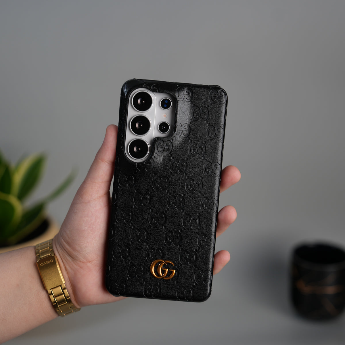 Galaxy S26 Ultra Luxury GG Fashion Leather Brand Case Cover