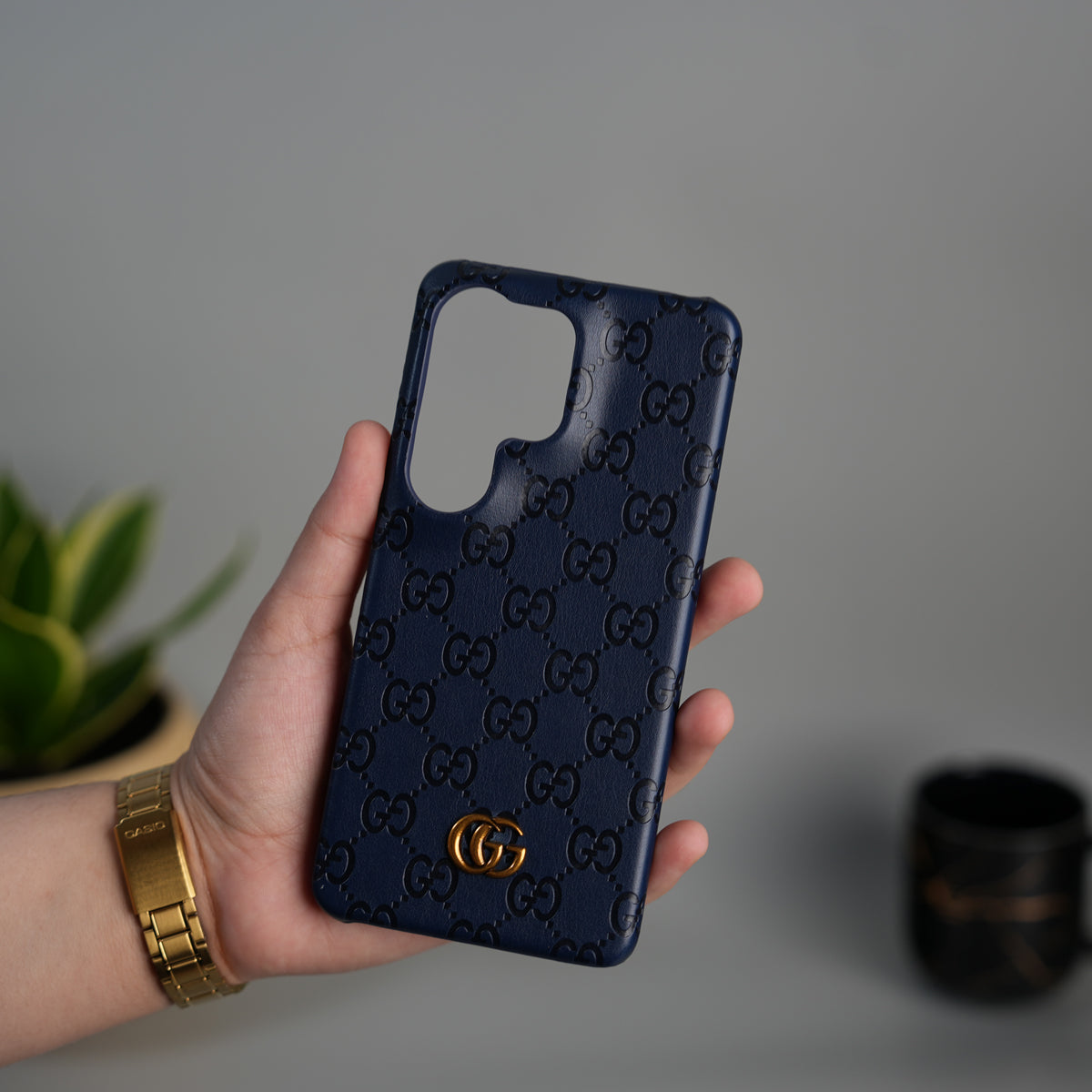 Galaxy S26 Ultra Luxury GG Fashion Leather Brand Case Cover