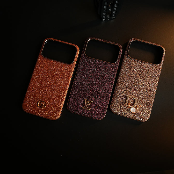 Luxury Glitter Case with 3D Metal Emblem for iPhone 17 Series | Premium Sparkle Finish
