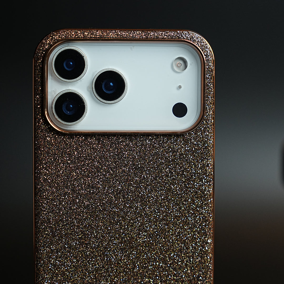 Luxury Glitter Case with 3D Metal Emblem for iPhone 17 Series | Premium Sparkle Finish
