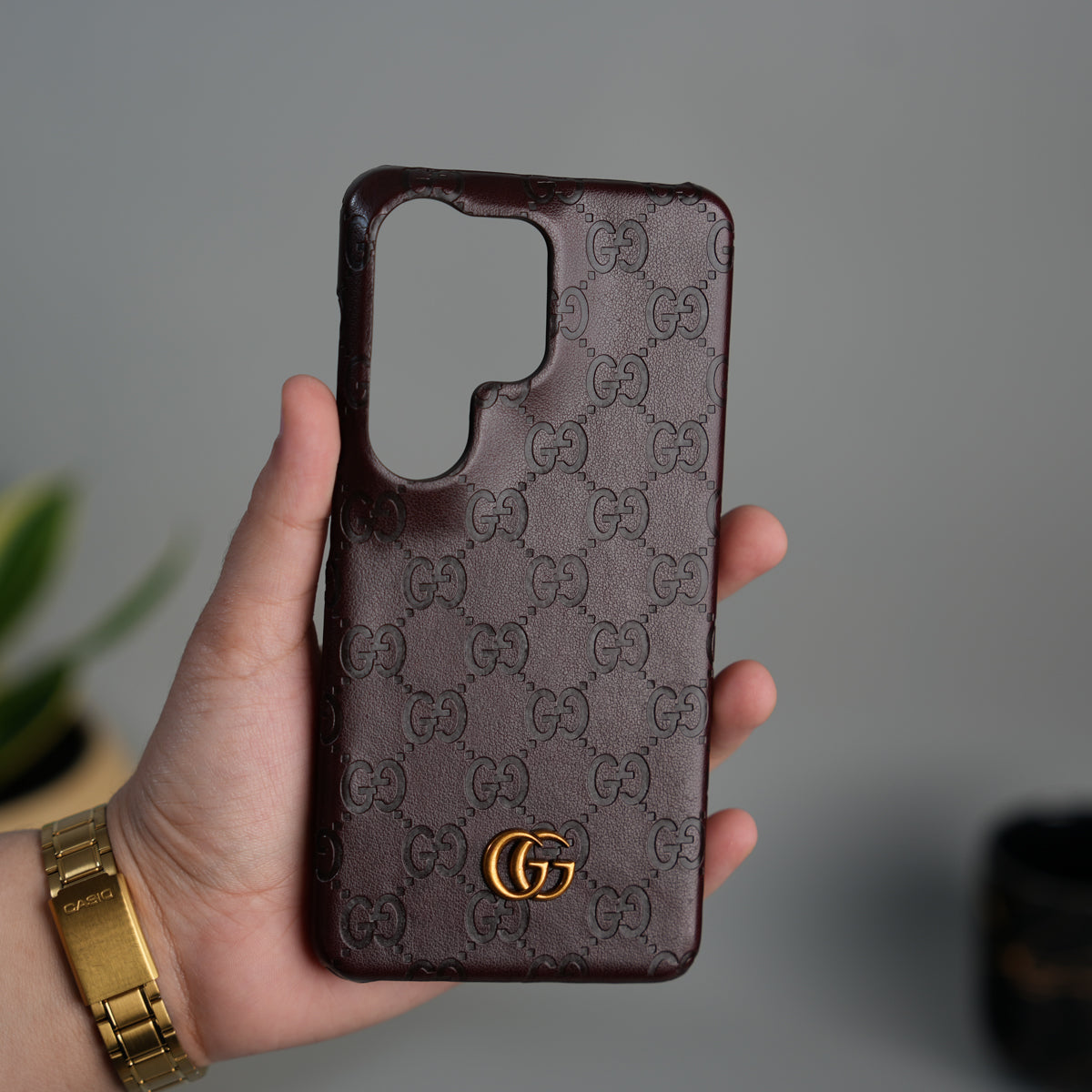Galaxy S26 Ultra Luxury GG Fashion Leather Brand Case Cover