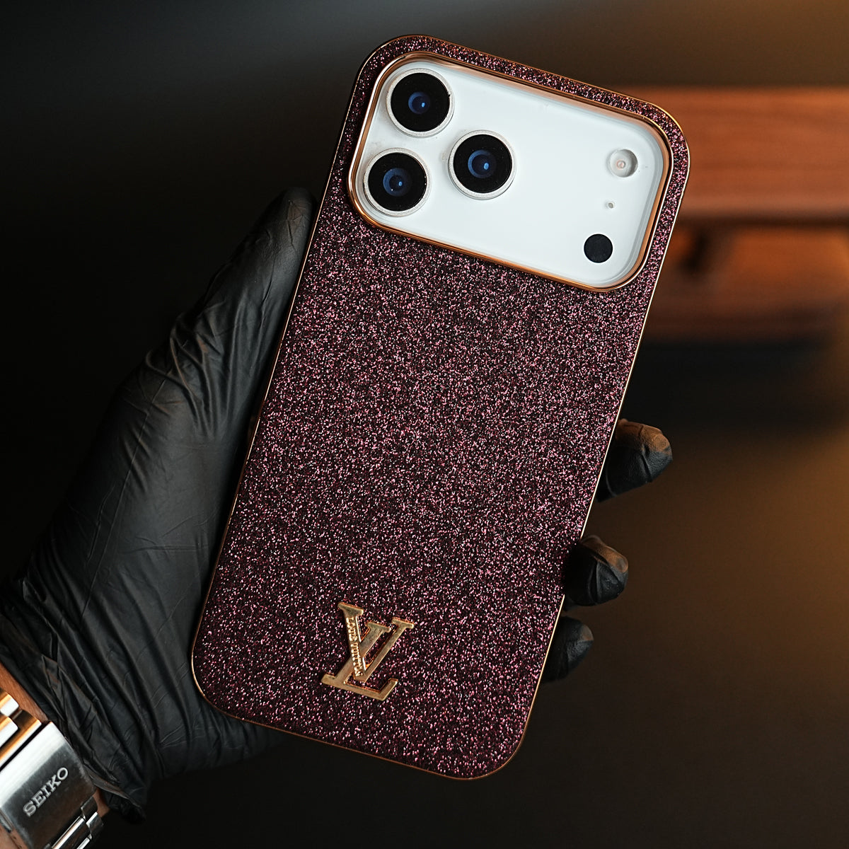 Luxury Glitter Case with 3D Metal Emblem for iPhone 18 Series | Premium Sparkle Finish