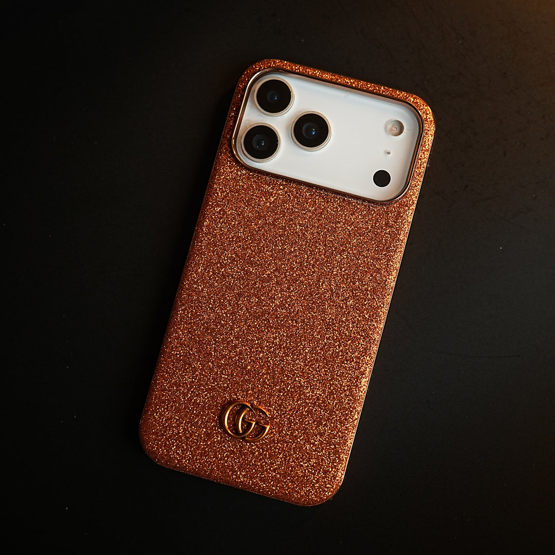Luxury Glitter Case with 3D Metal Emblem for iPhone 17 Series | Premium Sparkle Finish