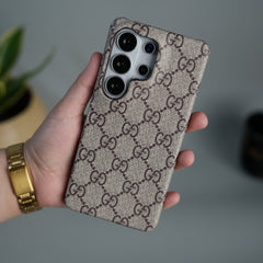 Samsung Galaxy S26 Ultra Luxury GG Pattern PU Leather Cover