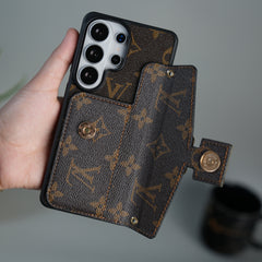 Samsung Galaxy S26 Ultra Brand Leather Card Holder Slot Lock Sling Cover