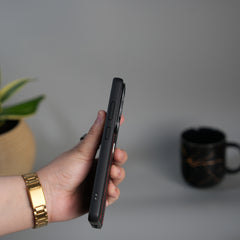 Galaxy S26 Ultra FR Stitched PU Leather Case Cover (Black)