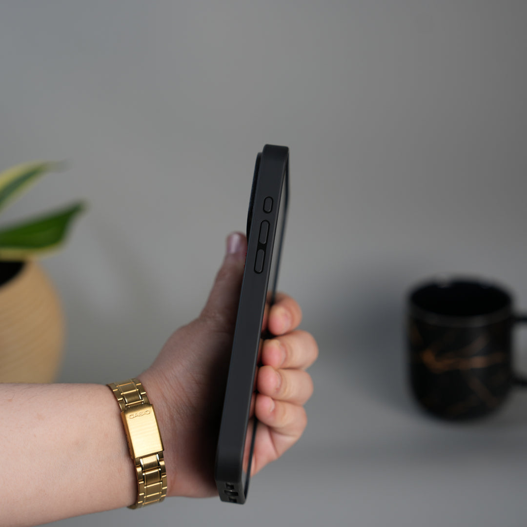 iPhone 17 Pro FR Stitched PU Leather Case Cover (Black)