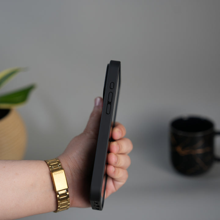 iPhone 17 Pro FR Stitched PU Leather Case Cover (Black)