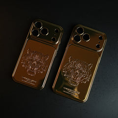 Premium Gold Shine Tiger Face for iPhone 18 Series | Protective Case