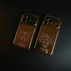 Premium Gold Shine Tiger Face for iPhone 18 Series | Protective Case