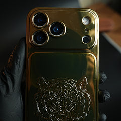 Premium Gold Shine Tiger Face for iPhone 18 Series | Protective Case