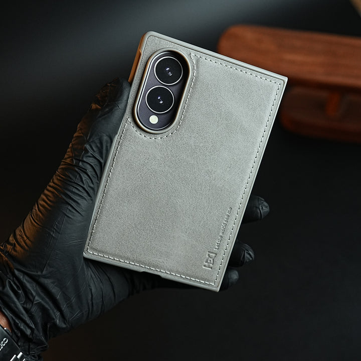 Stitched Leather Texture Case for Samsung Galaxy Z Fold 8 | Front Frame & Camera Protection