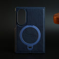 Stitched Leather Texture Case for Galaxy Z Fold 8 | Ring Stand and Front Frame