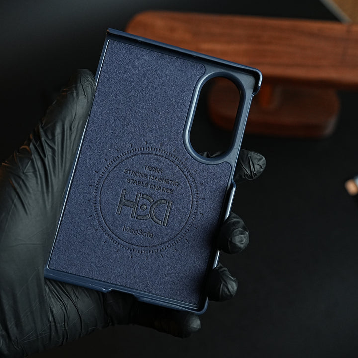 Stitched Leather Texture Case for Galaxy Z Fold 8 | Ring Stand and Front Frame