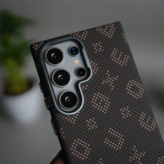 Galaxy S24 Ultra Aramid Fiber Case | Slim Magnetic Charging Ring Cover | Desert