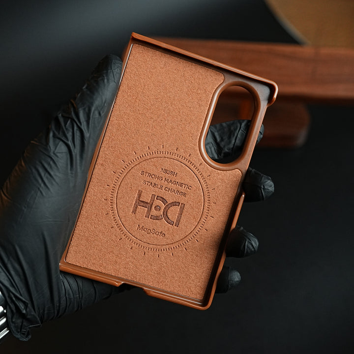 Stitched Leather Texture Case for Galaxy Z Fold 8 | Ring Stand and Front Frame