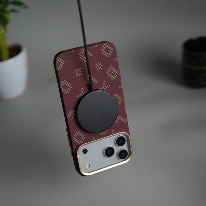 iPhone 17 Pro Aramid Fiber Case | Slim MagSafe Cover (Maroon)