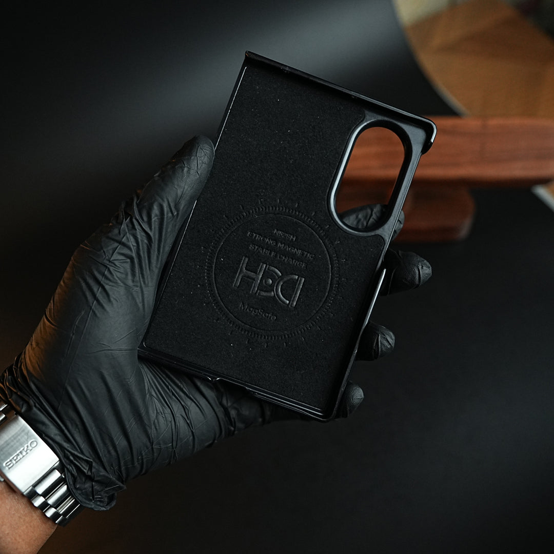 Stitched Leather Texture Case for Galaxy Z Fold 8 | Ring Stand and Front Frame