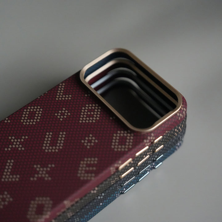 Galaxy S24 Ultra Aramid Fiber Case | Slim Magnetic Charging Ring Cover | Maroon