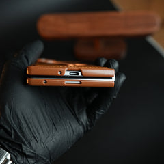 Stitched Leather Texture Case for Galaxy Z Fold 8 Ultra | Ring Stand and Front Frame