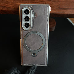 Stitched Leather Texture Case for Galaxy Z Fold 8 Ultra | Ring Stand and Front Frame