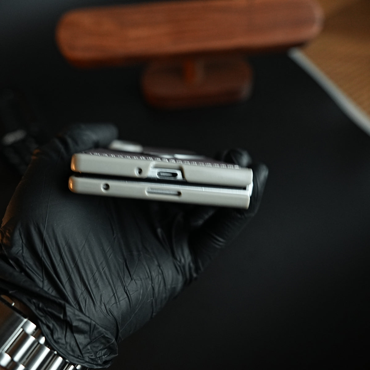 Stitched Leather Texture Case for Galaxy Z Fold 8 Ultra | Ring Stand and Front Frame