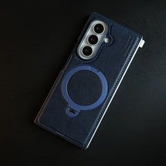 Stitched Leather Texture Case for Galaxy Z Fold 8 Ultra | Ring Stand and Front Frame