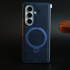 Stitched Leather Texture Case for Galaxy Z Fold 8 Ultra | Ring Stand and Front Frame