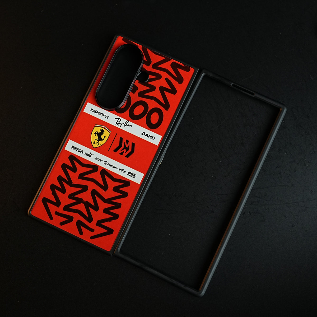 Racing Graffiti Premium Slim Case Cover For Samsung Galazy Z Fold 6 | Red & Black