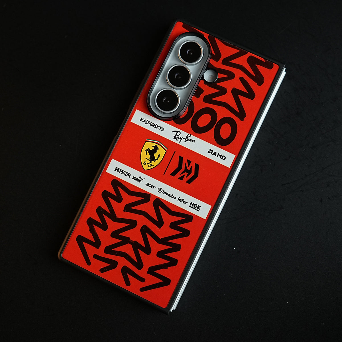 Racing Graffiti Premium Slim Case Cover For Samsung Galazy Z Fold 6 | Red & Black