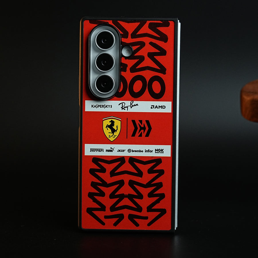 Racing Graffiti Premium Slim Case Cover For Samsung Galazy Z Fold 7 | Red & Black