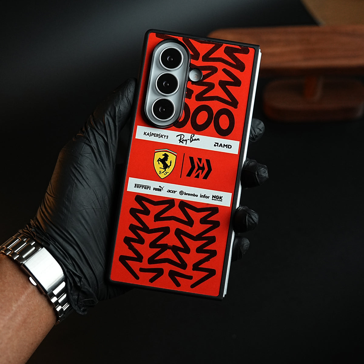 Racing Graffiti Premium Slim Case Cover For Samsung Galazy Z Fold 6 | Red & Black