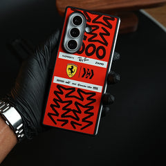Racing Graffiti Premium Slim Case Cover For Samsung Galazy Z Fold 6 | Red & Black