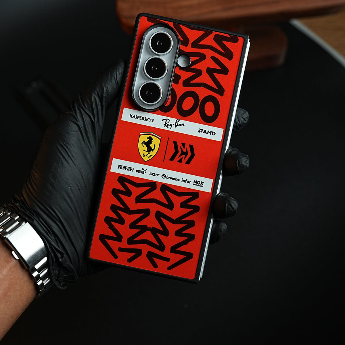 Racing Graffiti Premium Slim Case Cover For Samsung Galazy Z Fold 6 | Red & Black