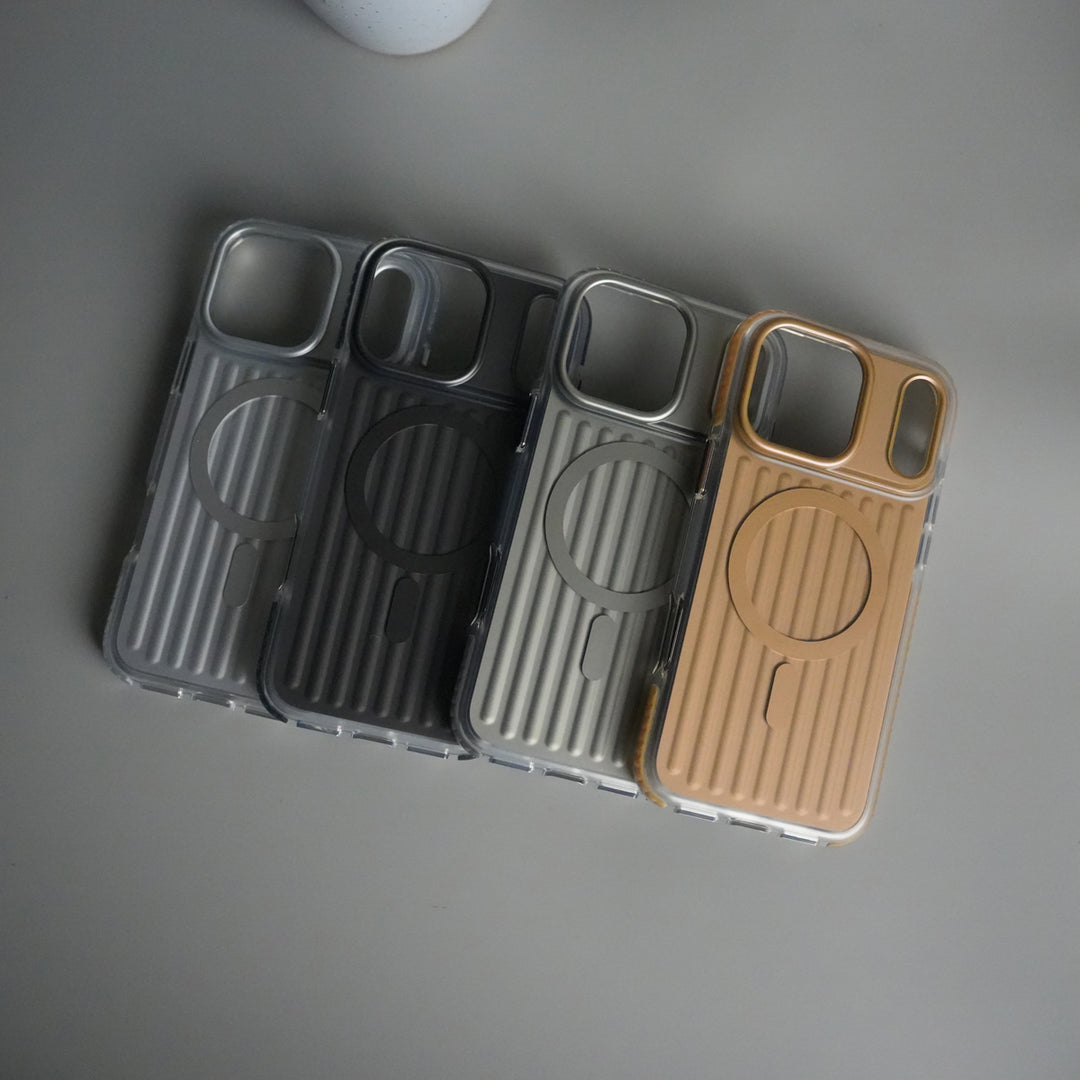 iPhone 17 Pro Max MagSafe Suitcase Design Case | Shockproof Ribbed Texture Back Cover