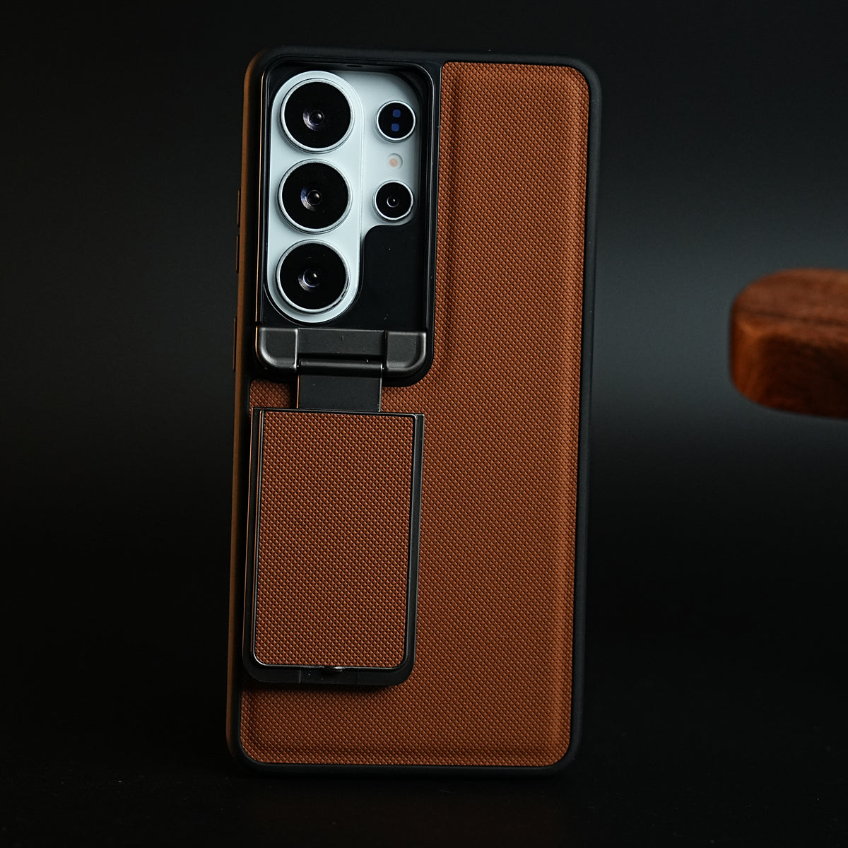 Galaxy Ultra Series Premium Leather Texture Case Metal Stand & Camera Protection