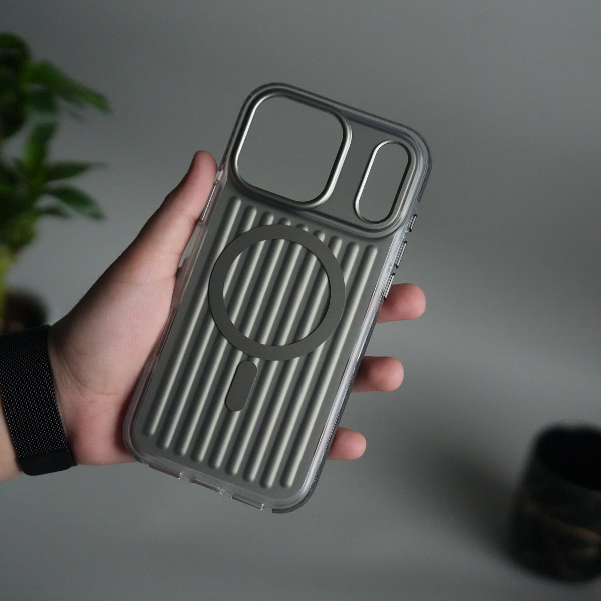 iPhone 17 Pro MagSafe Suitcase Design Case | Shockproof Ribbed Texture Back Cover